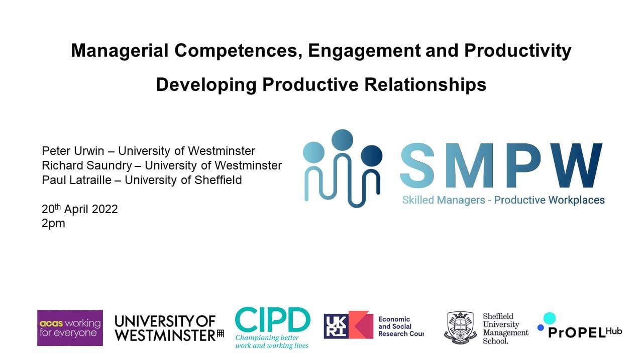 Managerial Competences, Engagement and Productivity